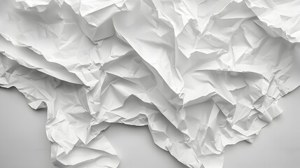 Obraz premium Crumpled White Paper Texture Artsy Abstract Background for Design