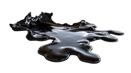 Abstract Black Liquid Spilled on White Surface.