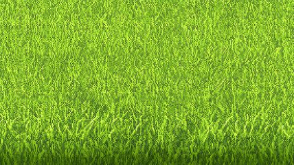 Green Pixel Grass Background For Design Or Banner