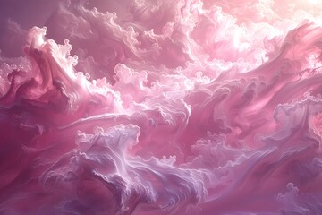 Fototapeta premium Ethereal Pink Clouds in a Dreamlike Sky