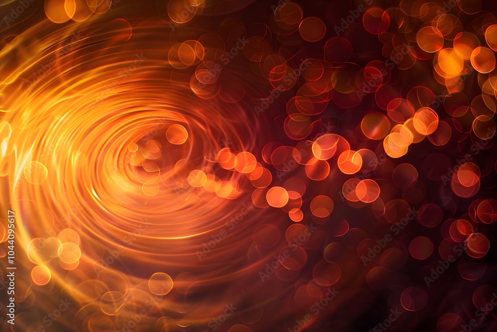 Poster captivating swirls of warm light and colorful bokeh