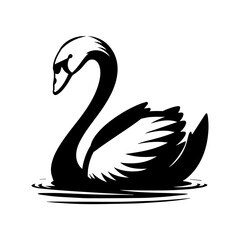 Creative a simple Swan silhouette vector Style with white background