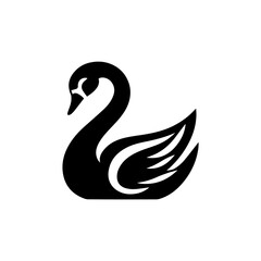  Creative a simple Swan silhouette vector Style with white background