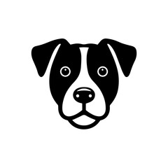 Creative a simple dog face silhouette vector Style with white background