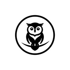 Creative a simple Owl bird silhouette vector Style with white background