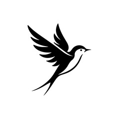 Creative a simple bird silhouette vector Style with white background