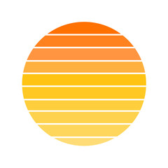 Retro Vintage Sunset Illustration