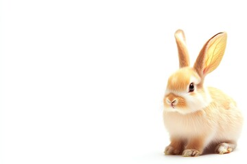Adorable ceramic rabbit figurine on a white background, perfect for home decor or a collectible item. Simple, charming, and elegant design.