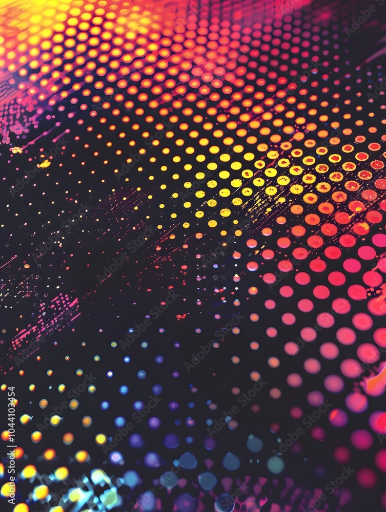 Aufkleber vibrant abstract dots pattern with colorful gradients