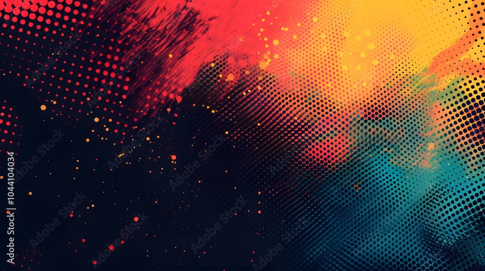 Poster vibrant abstract background with dots and colorful gradients