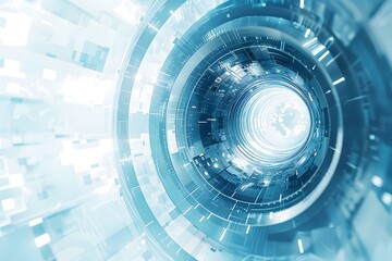 Fototapeta premium A Futuristic Digital Tunnel of Light and Data
