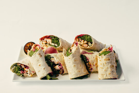 Delicous Chicken Ceasar wraps with pickled oinons