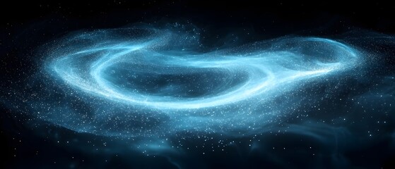 A mesmerizing swirl of cosmic dust and light, creating a vibrant blue nebula against a backdrop of stars, evoking a sense of wonder and the vastness of space.