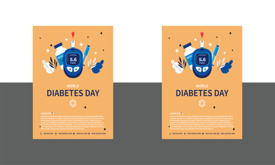 Simple flat victor World Diabetes Day design