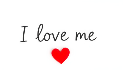 Naklejka premium Message written I love me isolated with white highlights, png