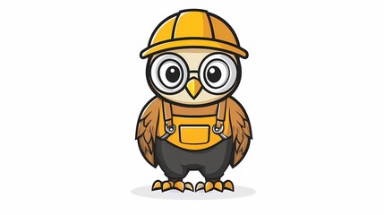 Animal characters as construction workers, wearing hard hats and safety vests, working on a building project, great for construction-related illustrations.