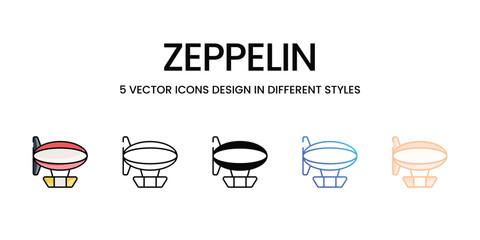 Zeppelin vector icons set ready to use web and mobile apps © vector squad