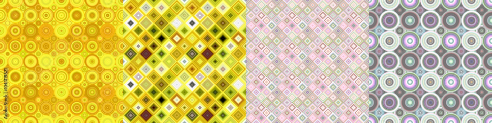 Poster seamless color geometric pattern set