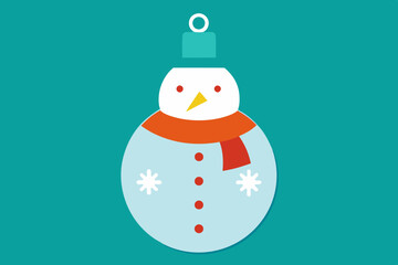 A Christmas tree ornament shaped like a snowman.vector illustration.