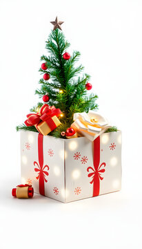 Geschenkebox Weihnachten isolated with white highlights, png