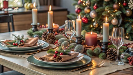 Christmas Dinner Table Setting