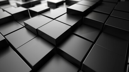 A black and white image of a black cube pattern
