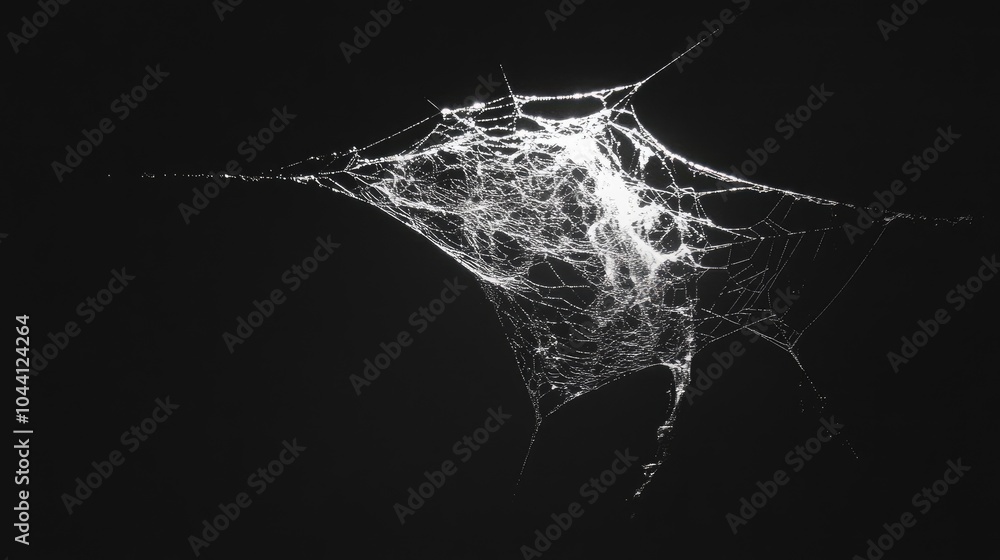 Poster intricate web pattern on dark background