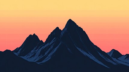 Majestic Mountains Under a Colorful Sky