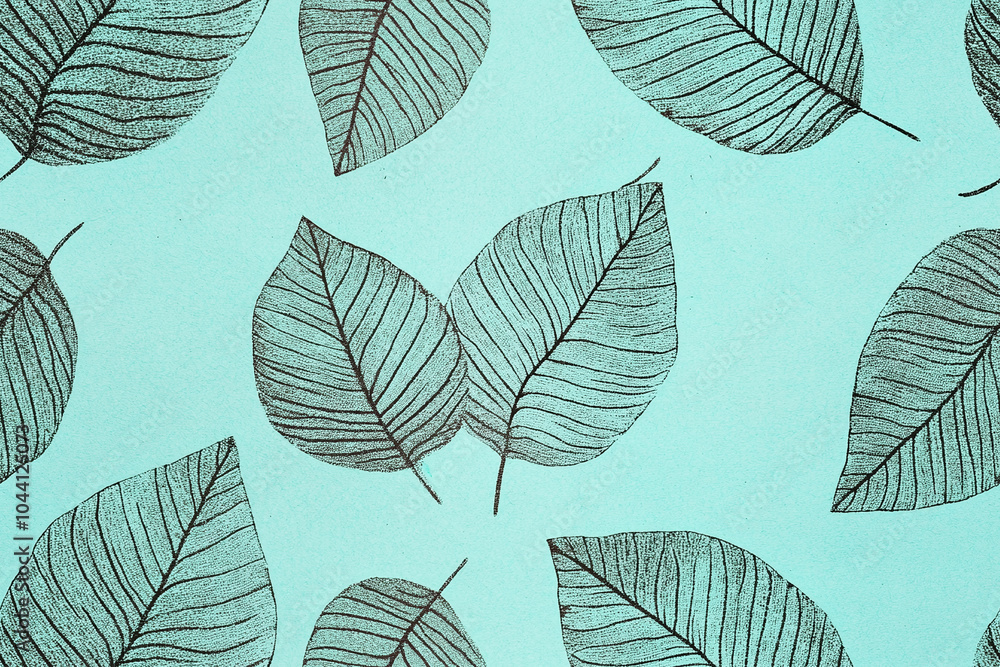 Poster intricate leaves form a whimsical pattern on a soothing backdrop