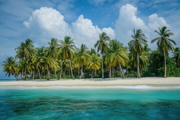 Obraz premium Tropical paradise with turquoise waters and sandy beaches