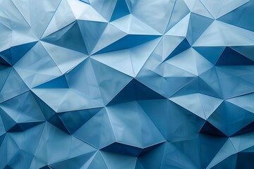 Fototapeta premium Abstract Blue Geometric Texture with Triangular Facets