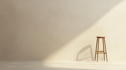 Minimalist Wooden Stool in Bright Room