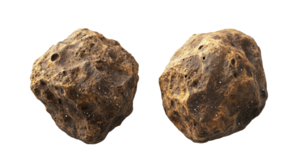 Collection of Asteroids Isolated on a Transparent Background Generative AI