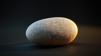 Smooth Stone on Dark Background with Soft Lighting