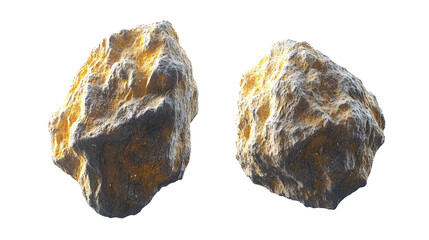 Asteroids With Unique Textures on Transparent Background Generative AI