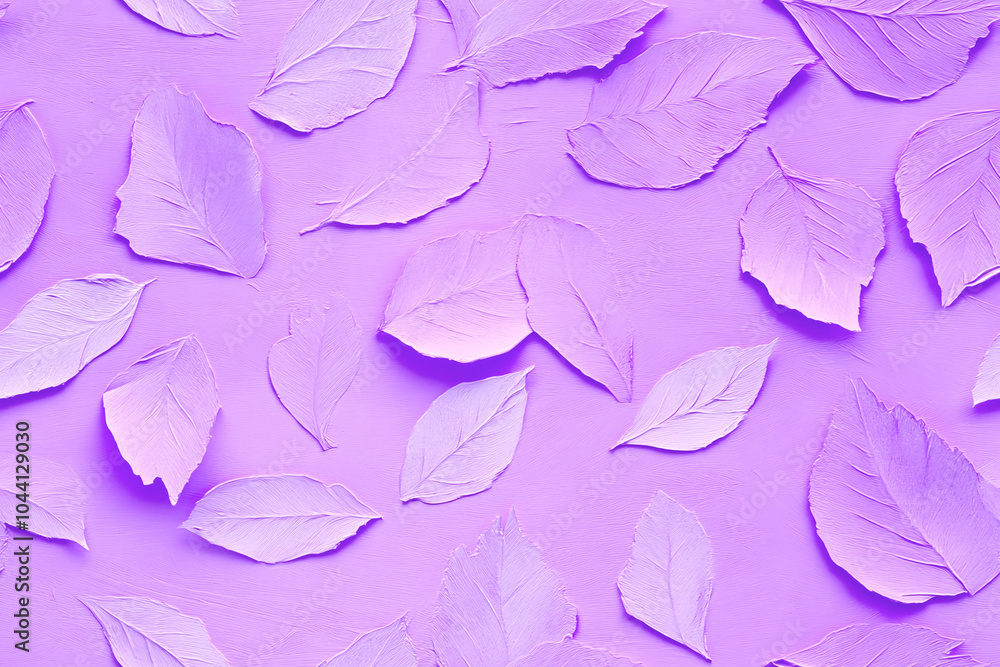 Poster a dreamy seamless pattern of lilac leaves creating a tranquil forest atmosphere in springtime
