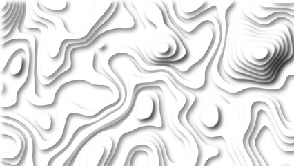 Abstract 3D background creative pattern in illustration with white color design in papercut.Topographic canyon geometric map relief texture with curved layers and shadow. Abstract realistic papercut	
