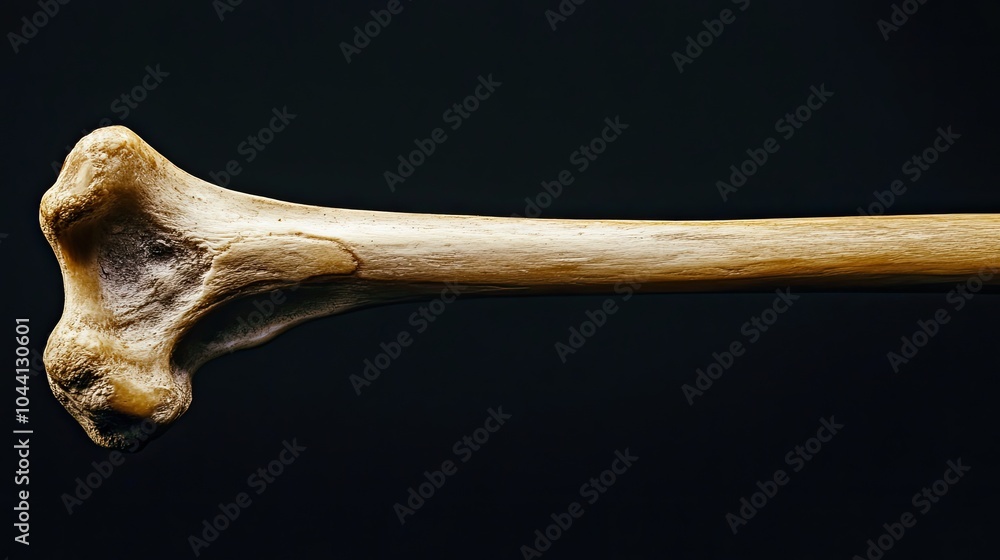 Poster isolated broken bone close-up image on dark background