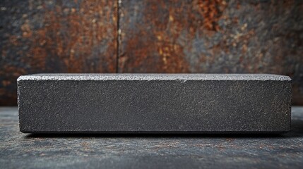 Close-Up View of Raw Iron Ingot on Flat Surface