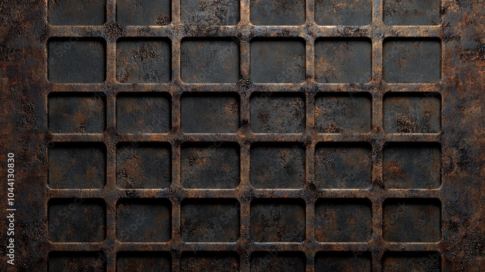 Poster iron wire mesh pattern with rust spots