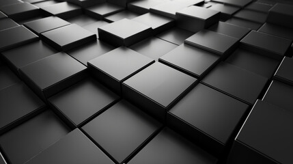 A black and white image of a black cube pattern