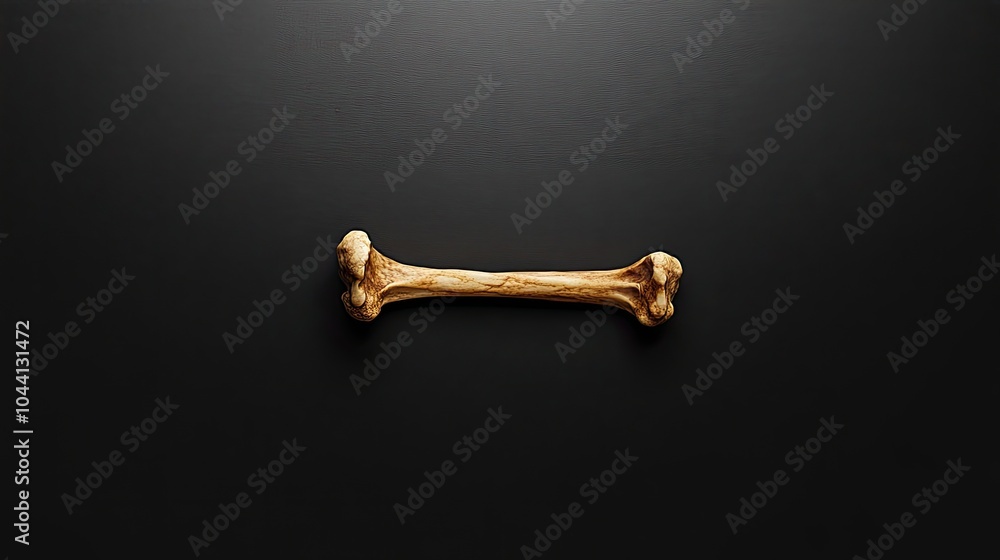 Poster isolated bone segment on black background