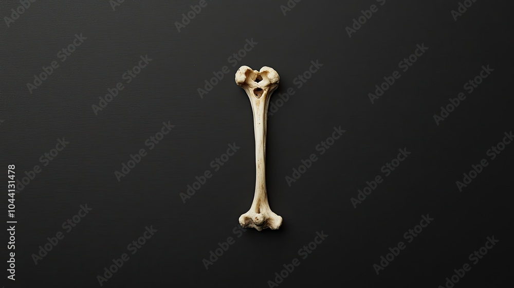 Poster isolated bone segment on black background