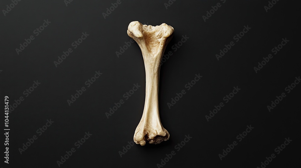 Poster isolated bone segment on black background
