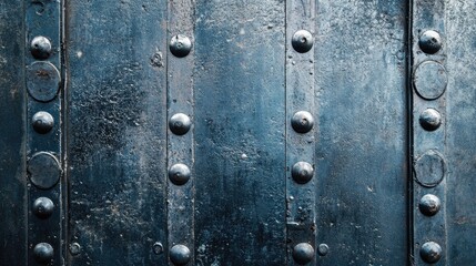 Fototapeta premium Close-up of Metal Sheet with Rivets Texture