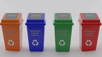 Recycling Bin Box with white background.