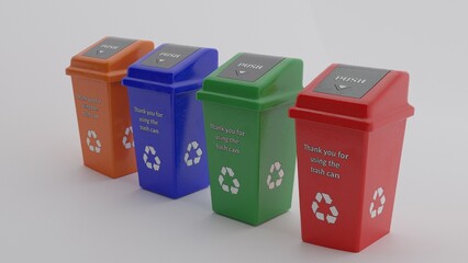 Recycling Bin Box with white background.