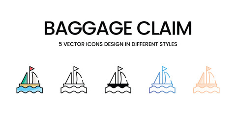 Baggage Claim vector icons set ready to use web and mobile apps