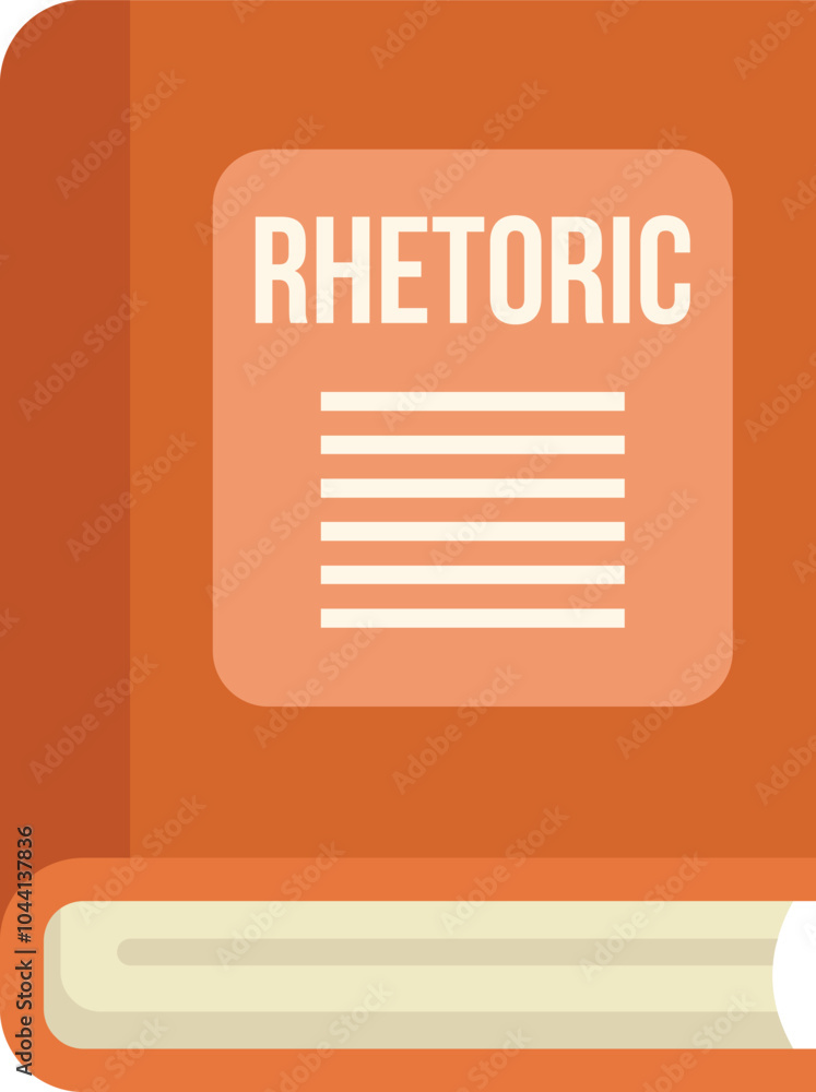 Poster rhetoric book lying open showing the white pages inside