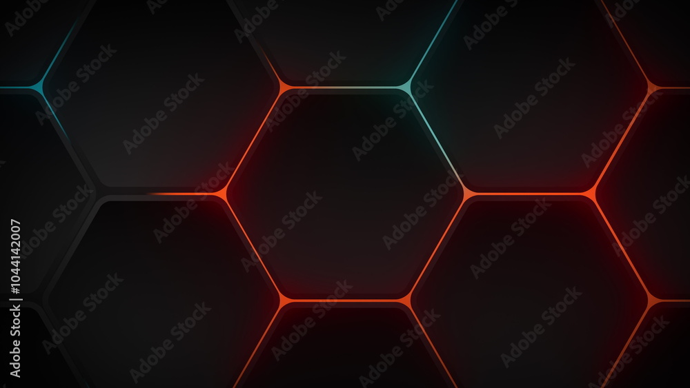 Poster a mesmerizing hexagonal pattern with vibrant neon accents abstract background seamless loop